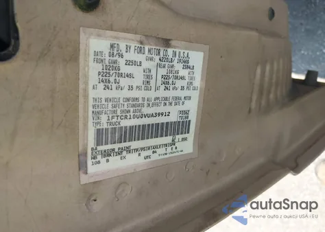 1997 Ford Ranger Splash/Xl/Xlt из США, поврежденный, VIN 1FTCR10U0VUA39912